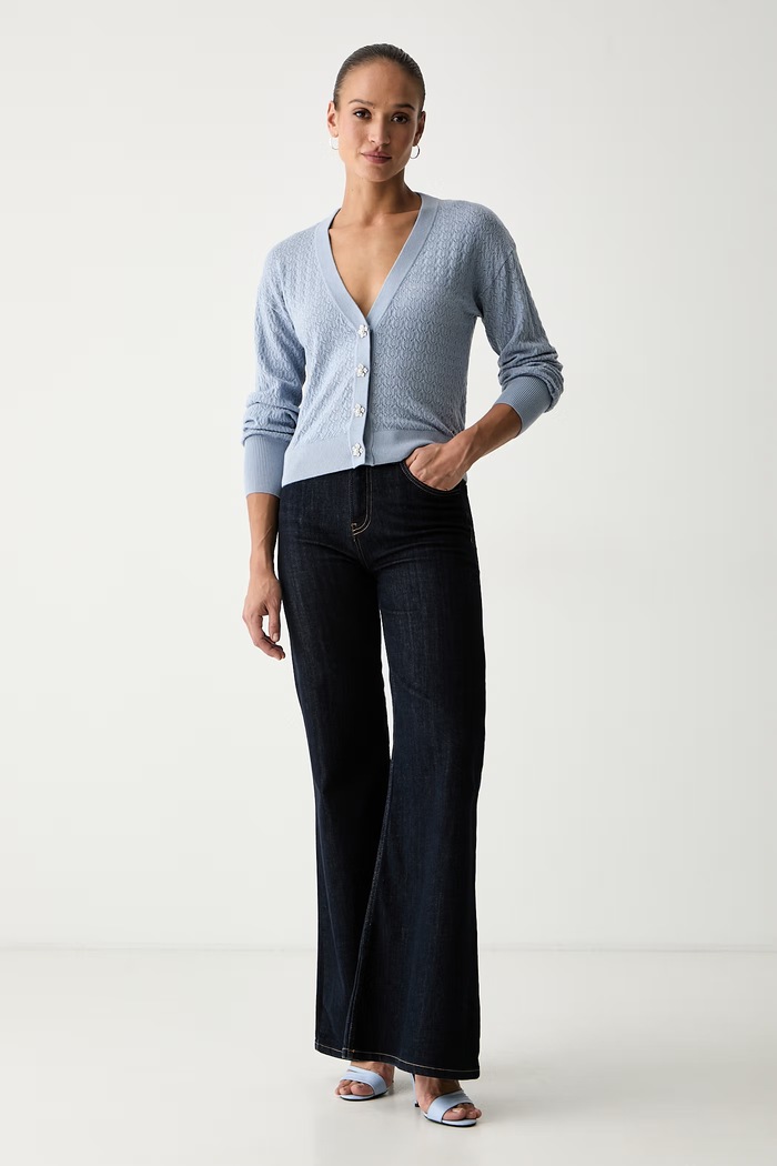 Guess kardigan damski z wiskozą NINA W6YR14.Z0955 niebieski AW26