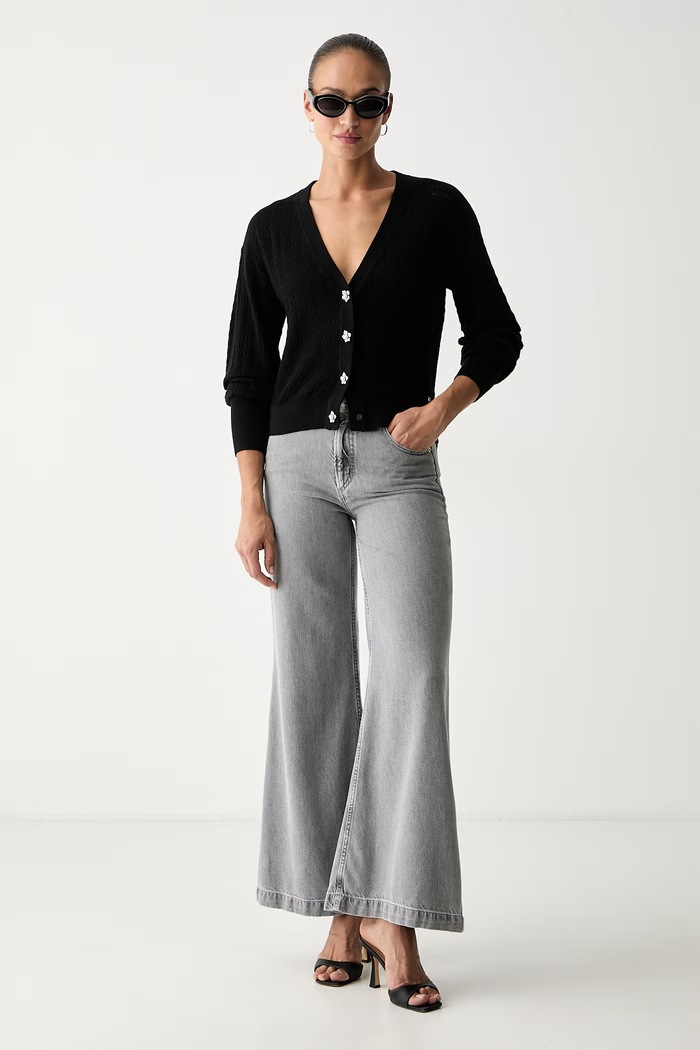 Guess kardigan damski z wiskozą NINA W6YR14.Z0955 czarny AW26