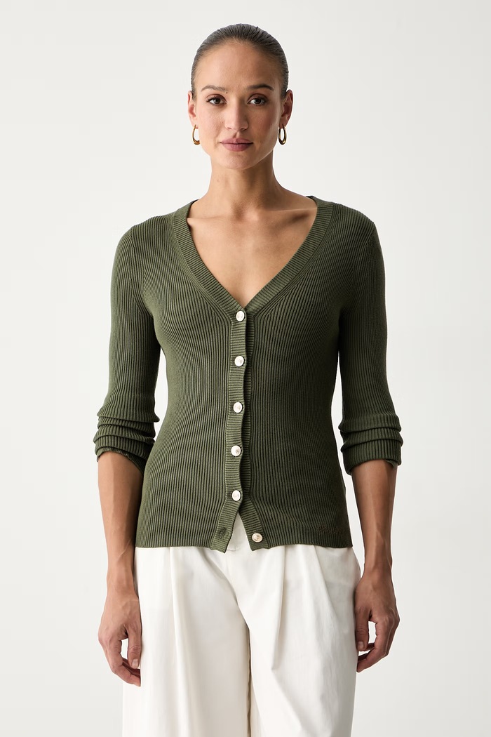 Guess ζακέτα γυναικεία με βισκόζη ELLIE πράσινο W6YR11.Z0950