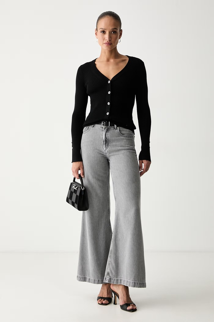 Guess ζακέτα γυναικεία με βισκόζη ELLIE W6YR11.Z0950 μαύρο AW26
