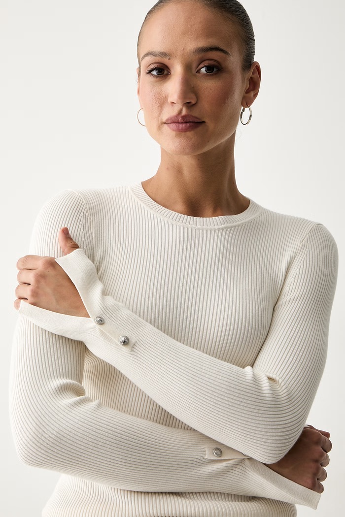 Guess sweter damski z wiskozą ELLIE beżowy W6YR09.Z0948