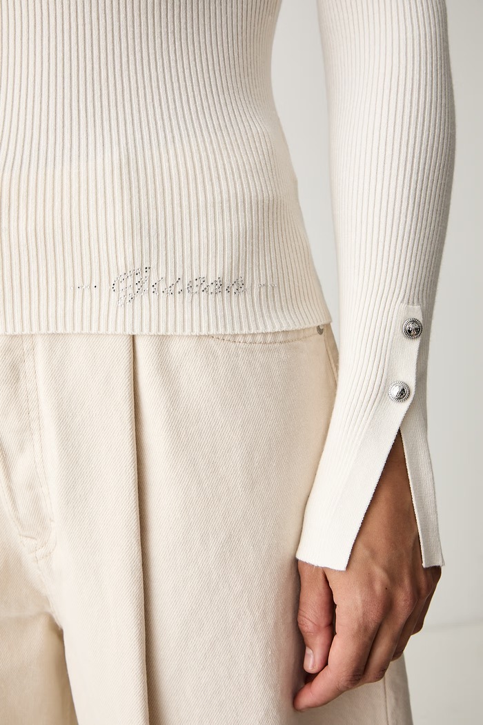 Guess sweter damski z wiskozą ELLIE W6YR09.Z0948 beżowy