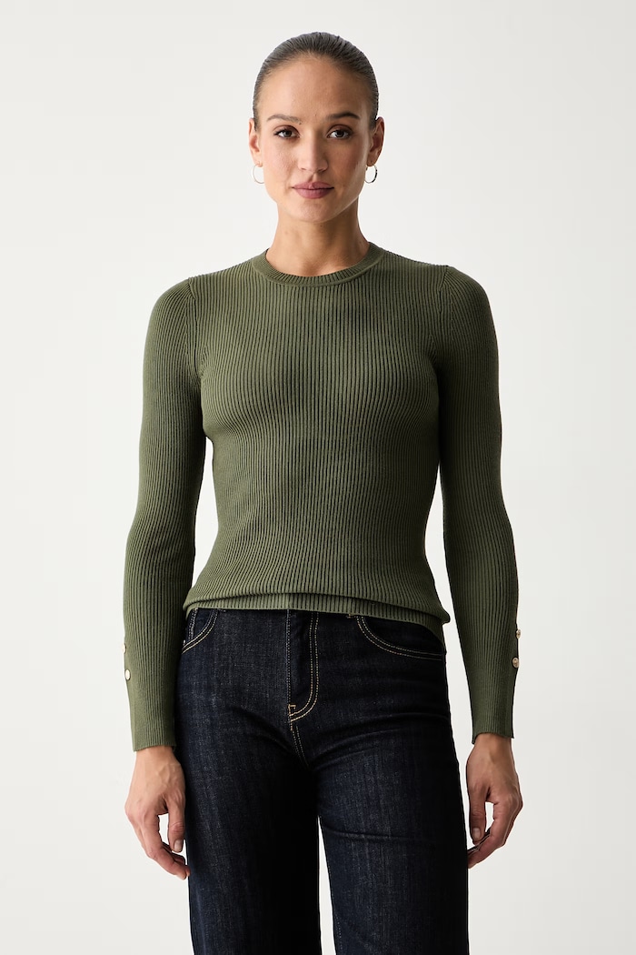 Guess sweter damski z wiskozą ELLIE zielony W6YR09.Z0948