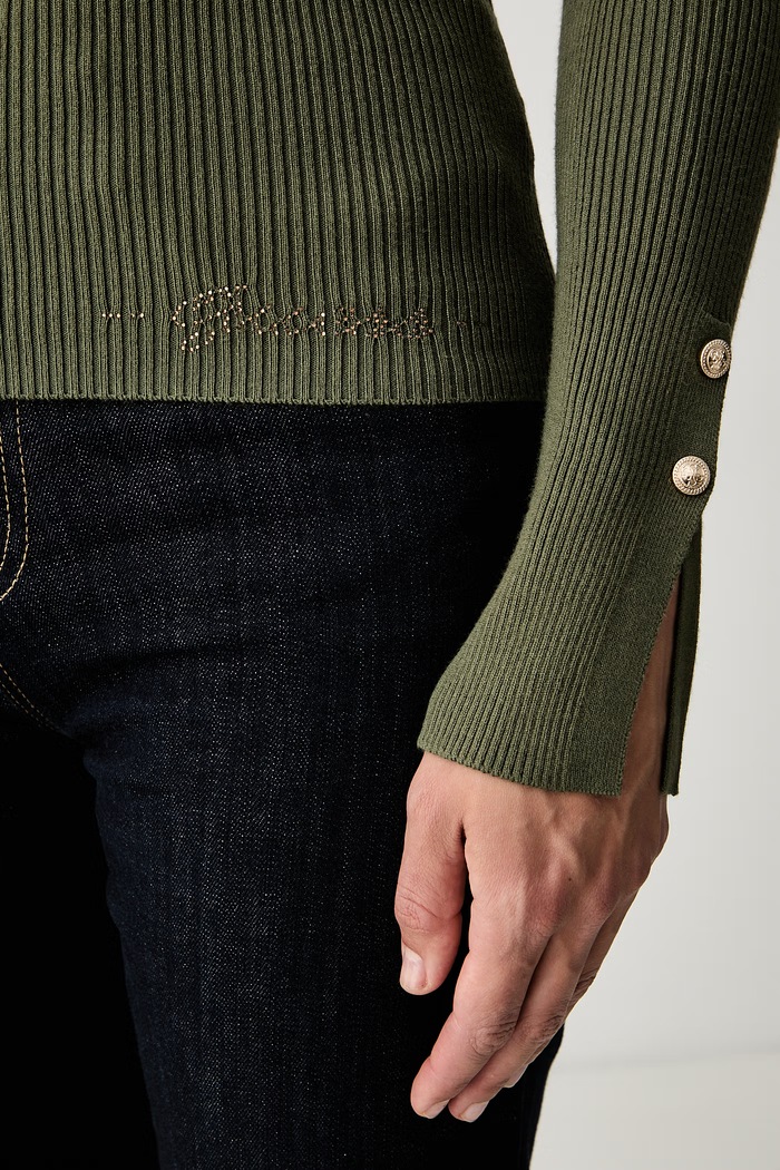 Guess sweter damski z wiskozą ELLIE W6YR09.Z0948 zielony