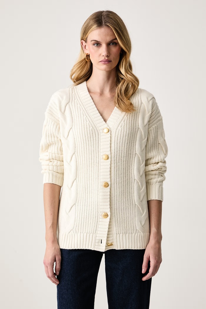 Marciano by Guess Kardigan damski z dodatkiem wełny ERAS beżowy G6BR26.Z1838