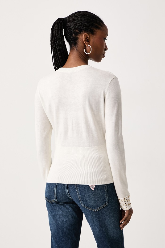 Odzież Marciano by Guess Kardigan damski z wełną ROMINA G6BR15.Z1598 beżowy