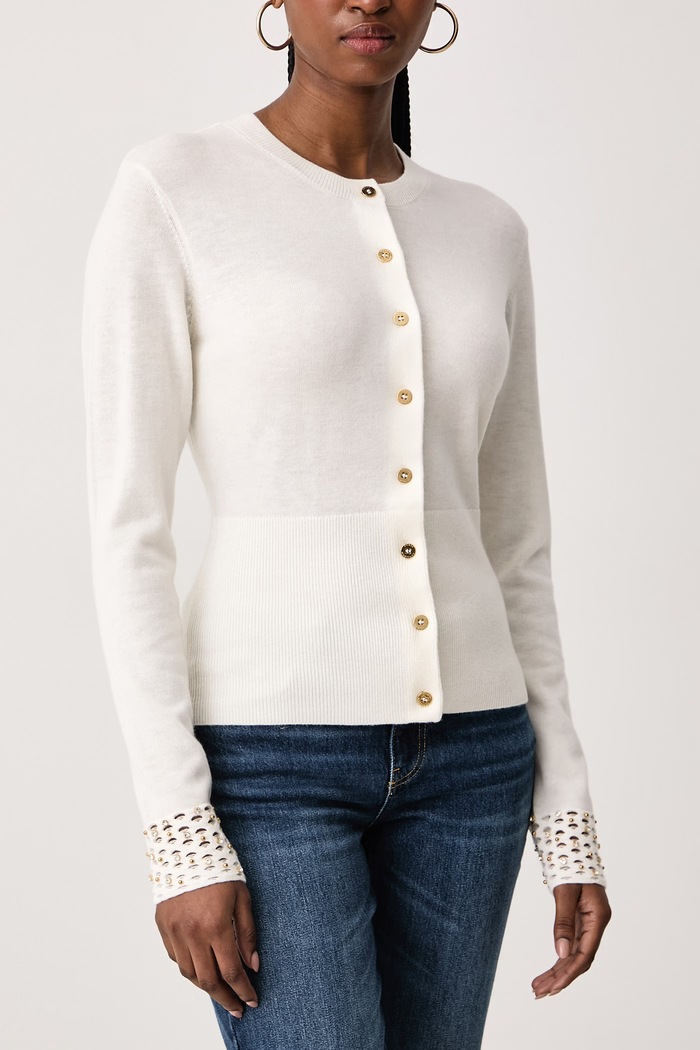 Kardigan damski z wełną ROMINA Marciano by Guess G6BR15.Z1598 beżowy