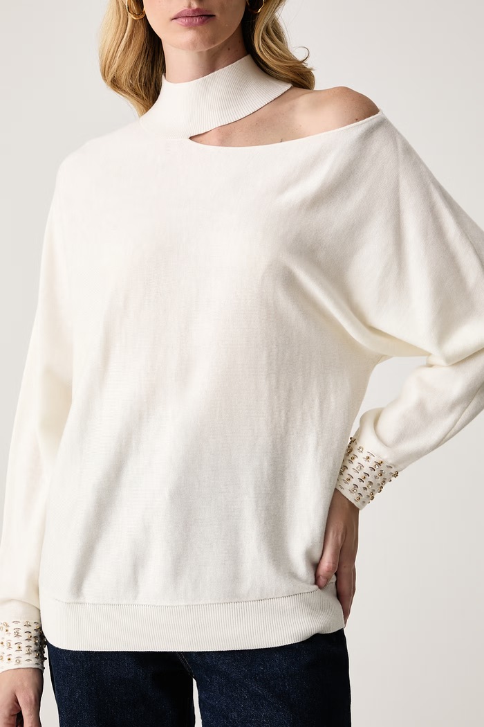 Sweter damski z dodatkiem wełny ROMINA Marciano by Guess G6BR13.Z1591 beżowy