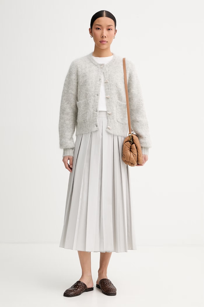 MUNTHE kardigán dámsky s vlnou NOLOCCA 262160526274 sivá AW26