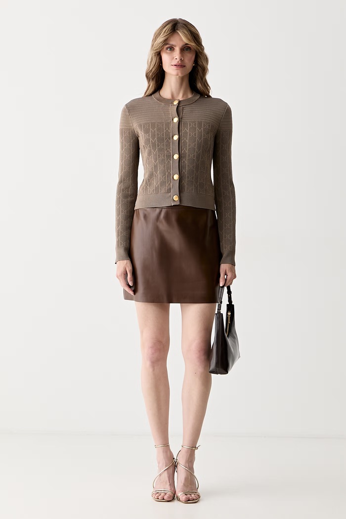 Marciano by Guess kardigan ženski z viskozo YAMNA G6YR03.Z1015 rjava AW26