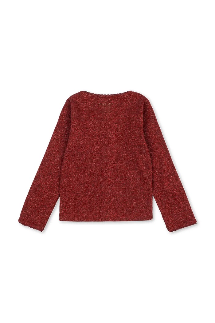 Konges Sløjd Kardigan dziecięcy z bawełną ROLI CARDIGAN OCS KS106586.9BY2 bordowy AW26