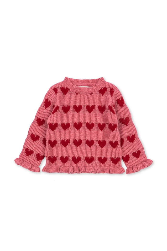 Konges Sløjd Sweter dziecięcy z wełną LAULA SWEATER różowy KS106516.9BY2