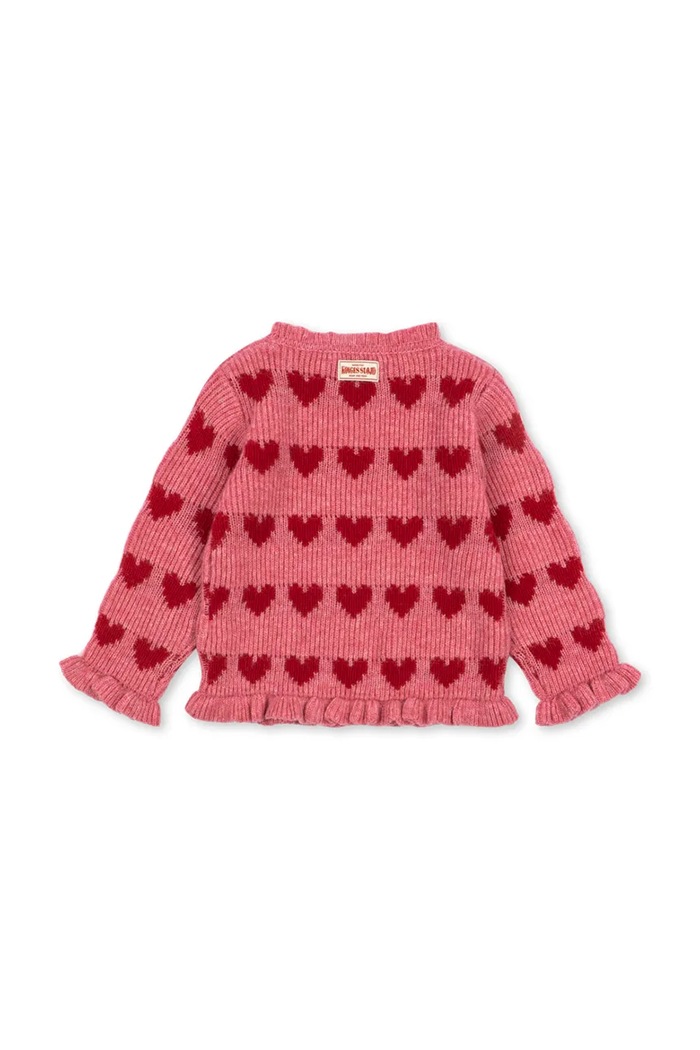 Konges Sløjd Sweter dziecięcy z wełną LAULA SWEATER KS106516.9BY2 różowy AW26