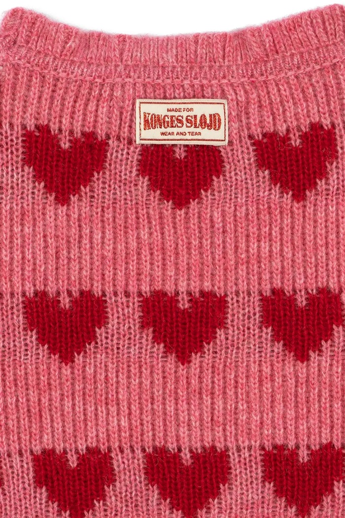 Dziewczynka Konges Sløjd Sweter dziecięcy z wełną LAULA SWEATER KS106516.9BY2 różowy