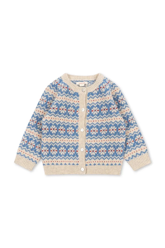Konges Sløjd Kardigan dziecięcy z wełną BILLI KNIT CARDIGAN KS106395.9BY2 niebieski AW26