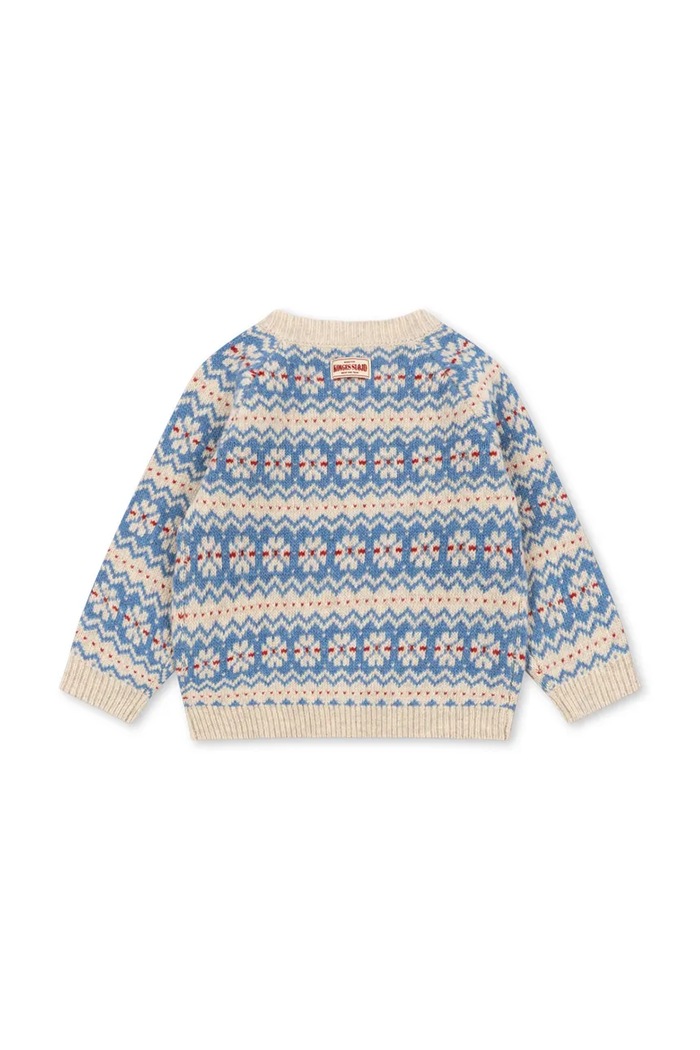 Dziewczynka Konges Sløjd Kardigan dziecięcy z wełną BILLI KNIT CARDIGAN KS106395.9BY2 niebieski