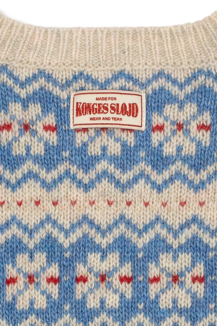 Kardigan dziecięcy z wełną BILLI KNIT CARDIGAN Konges Sløjd KS106395.9BY2 niebieski