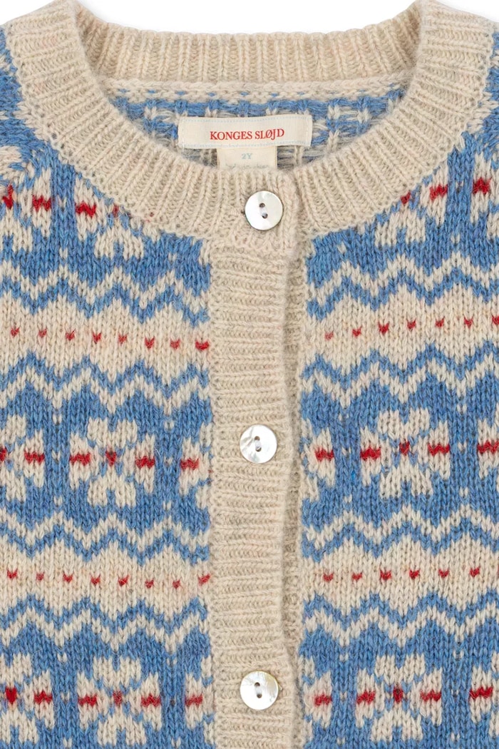 Kardigan dziecięcy z wełną BILLI KNIT CARDIGAN Konges Sløjd niebieski KS106395.9BY2