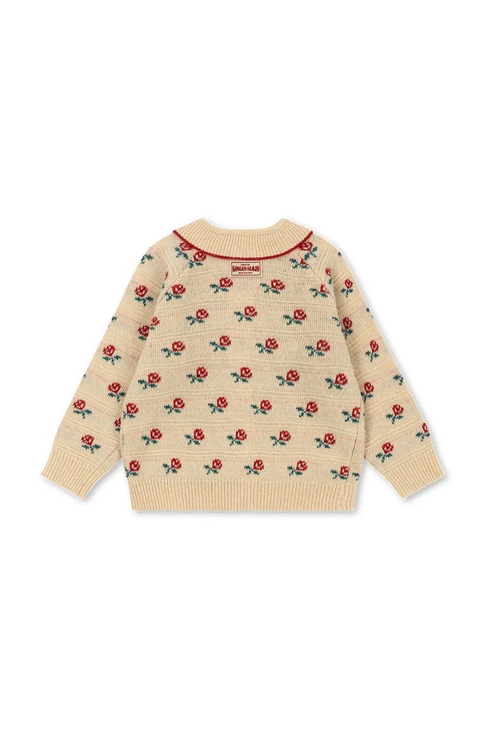 Dziewczynka Konges Sløjd Kardigan dziecięcy z wełną BELOU COLLAR CARDIGAN KS106393.9BY2 beżowy