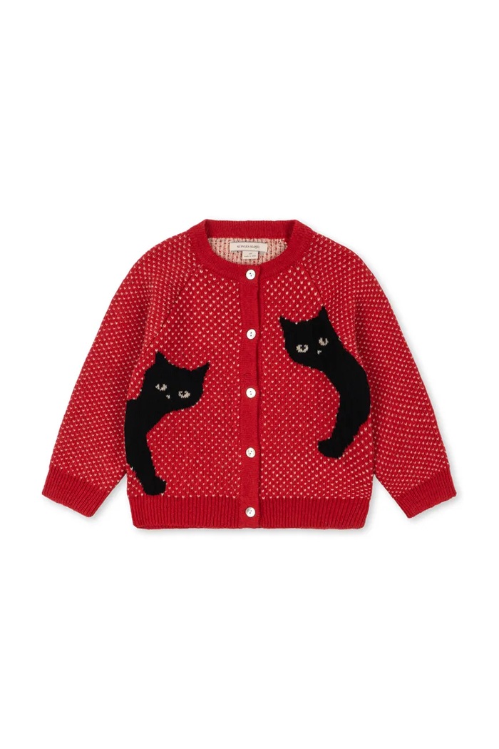Konges Sløjd Kardigan dziecięcy z wełną BELOU CARDIGAN KS106392.9BY2 czerwony AW26