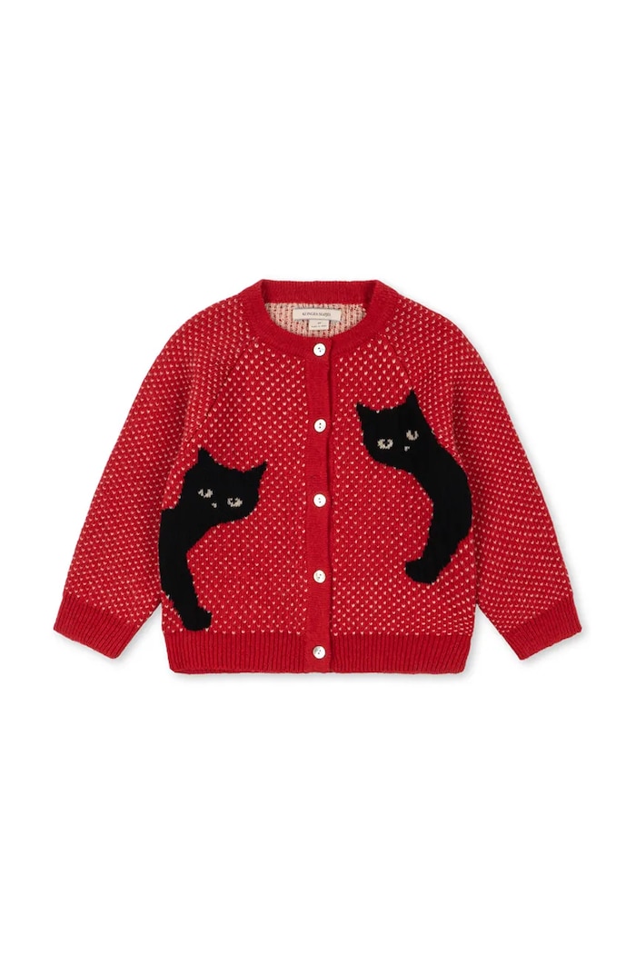 Konges Sløjd Kardigan dziecięcy z wełną BELOU CARDIGAN KS106392.9BY2 czerwony AW26