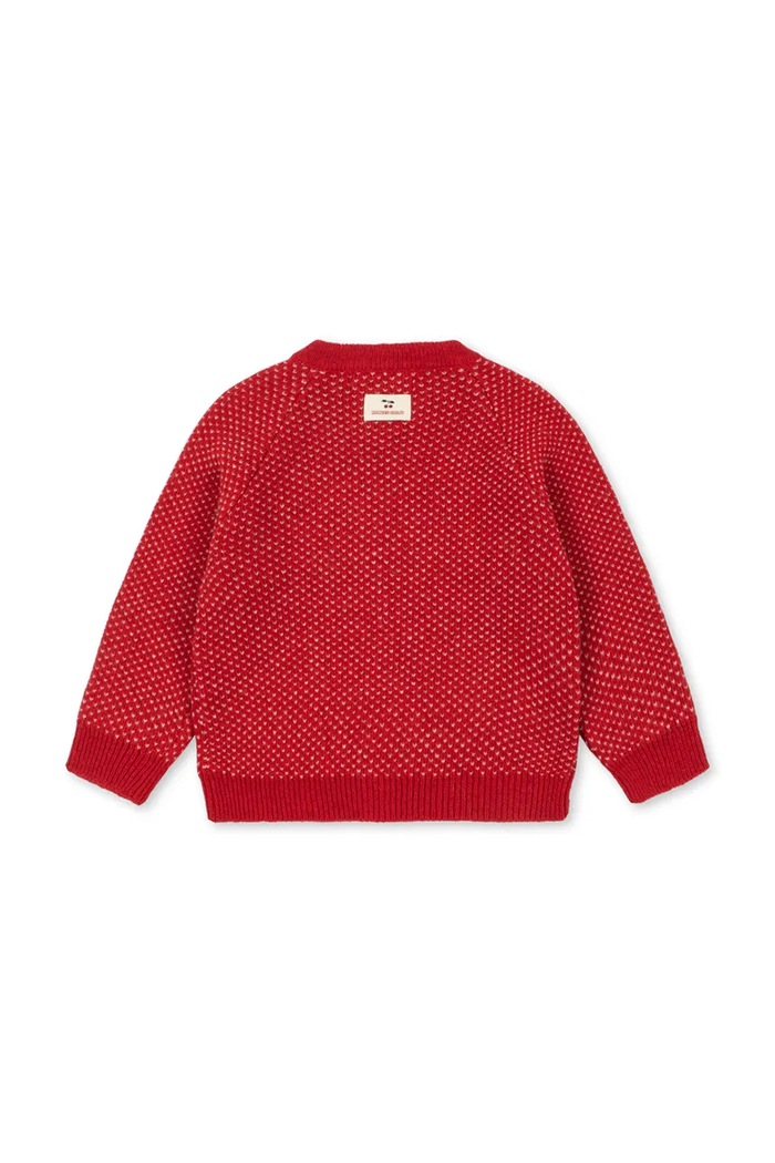 Dziewczynka Konges Sløjd Kardigan dziecięcy z wełną BELOU CARDIGAN KS106392.9BY2 czerwony