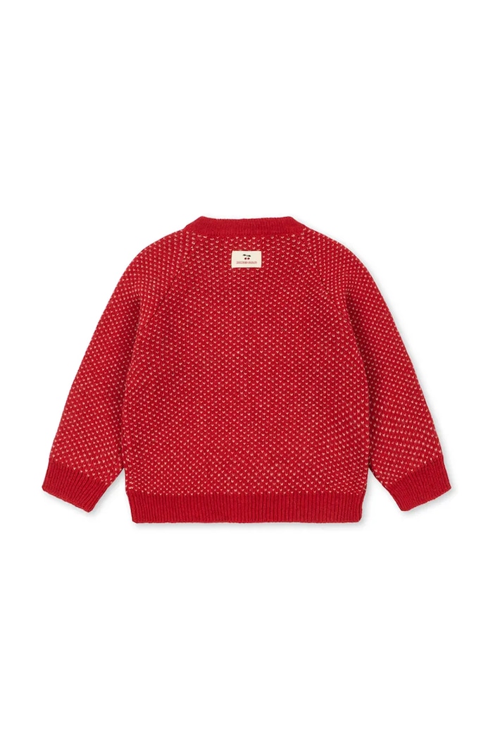 Dziewczynka Konges Sløjd Kardigan dziecięcy z wełną BELOU CARDIGAN KS106392.9BY2 czerwony