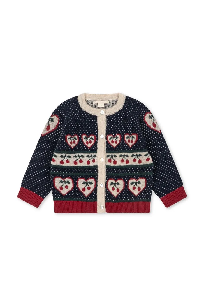 Konges Sløjd Kardigan dziecięcy z wełną BELOU CARDIGAN KS106392.9BY2 granatowy AW26