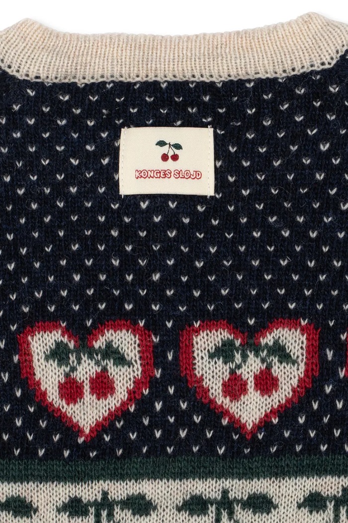 Kardigan dziecięcy z wełną BELOU CARDIGAN Konges Sløjd KS106392.9BY2 granatowy