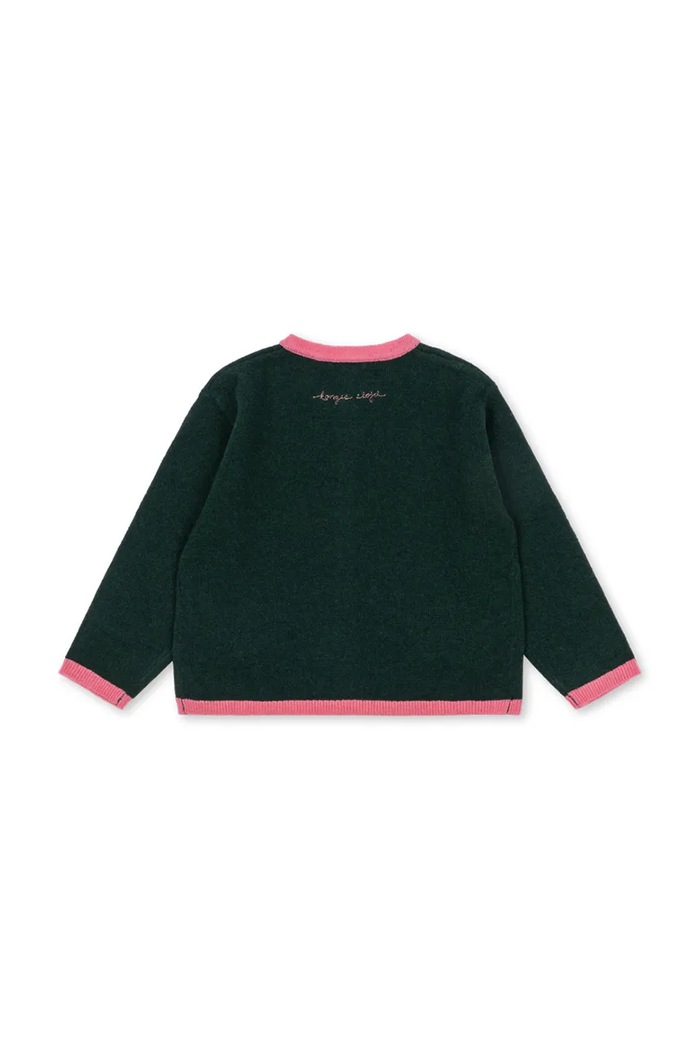 Dziewczynka Konges Sløjd Kardigan dziecięcy wełniany ALETTE CARDIGAN KS106364.9BY2 granatowy