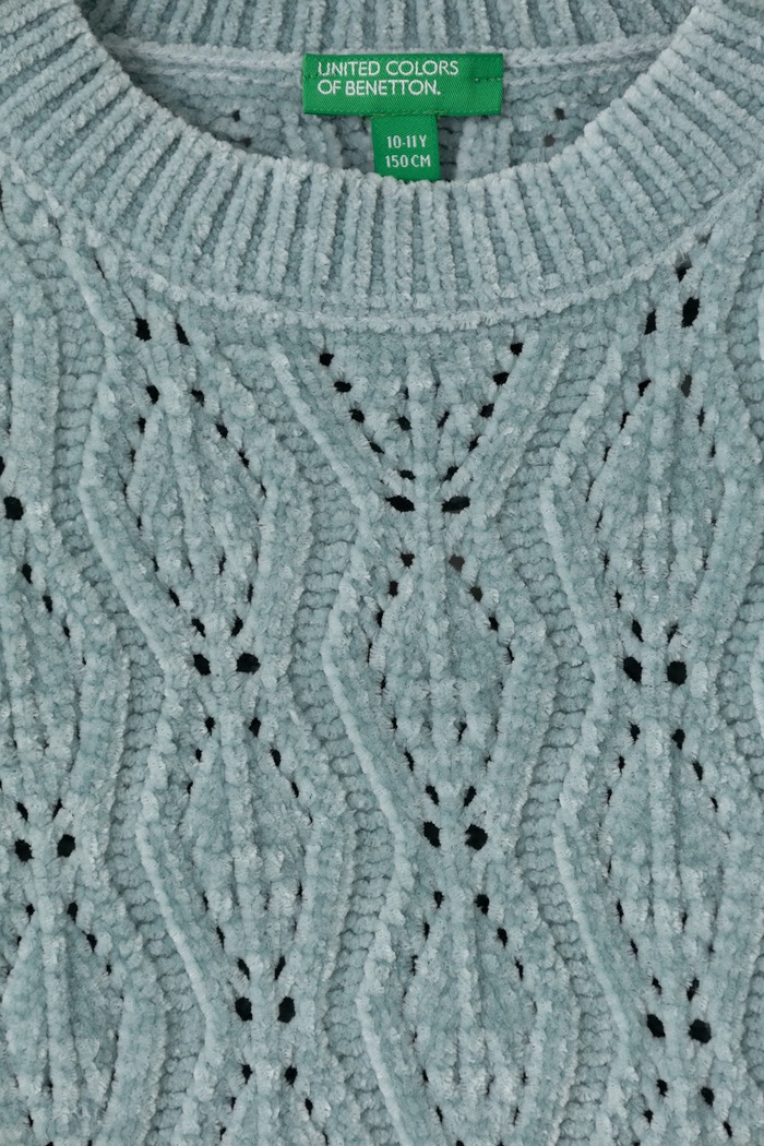 Dziewczynka United Colors of Benetton Sweter dziecięcy ażurowy 1PEUC10AG.G.Seasonal zielony