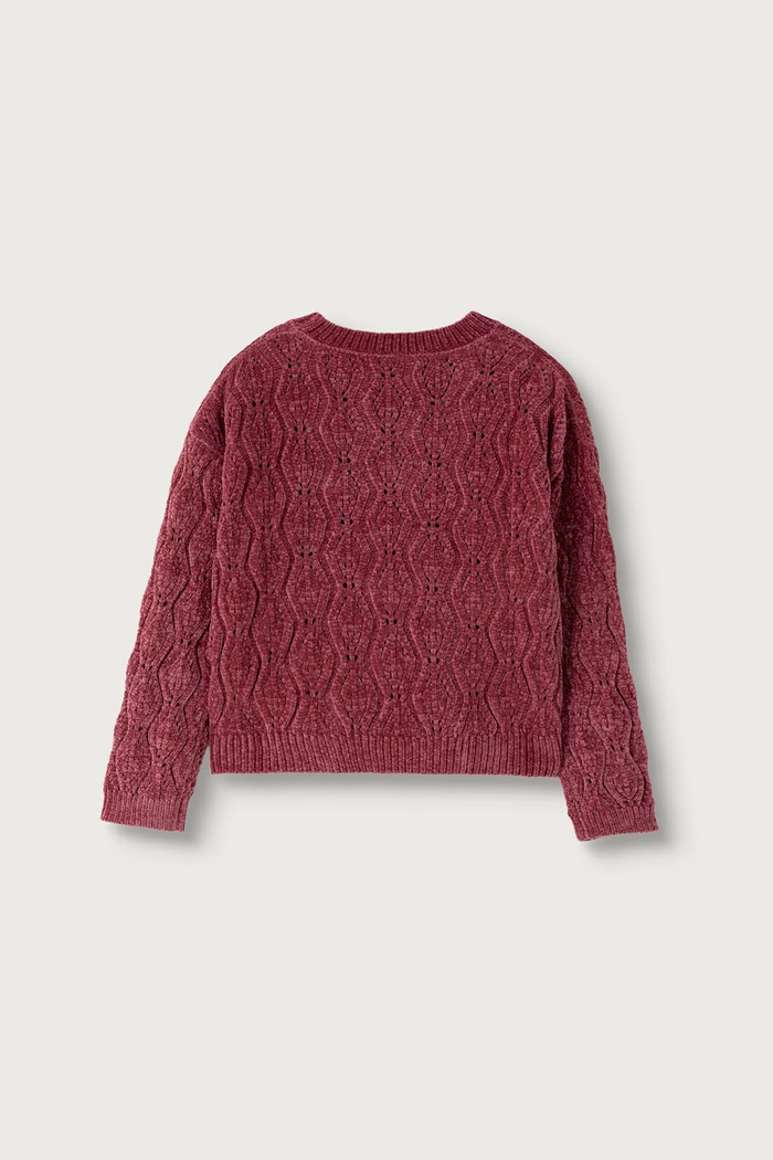 United Colors of Benetton Sweter dziecięcy ażurowy 1PEUC10AG.G.Seasonal różowy AW26