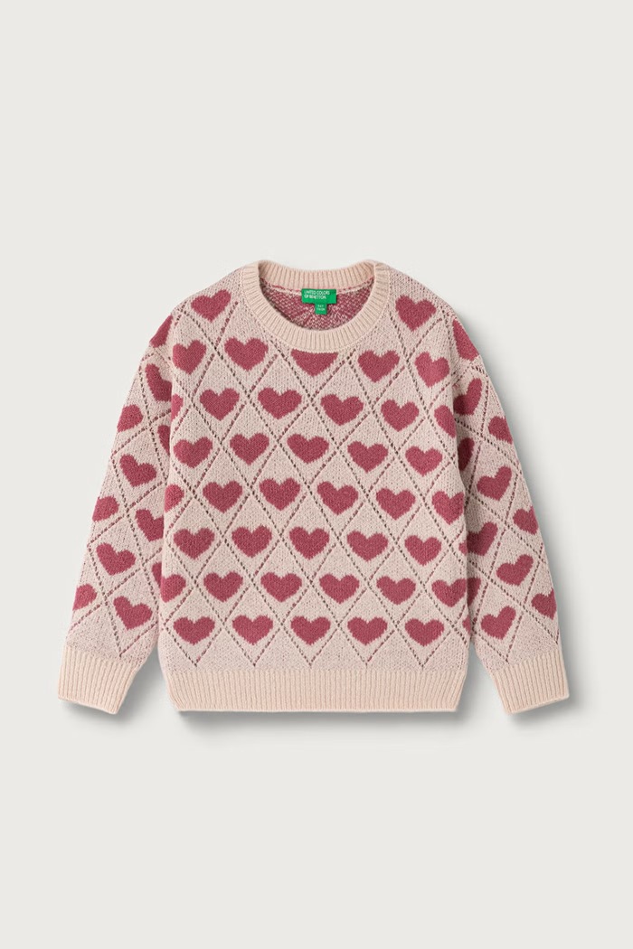 United Colors of Benetton Sweter dziecięcy różowy 1OHHH103D.P.Seasonal