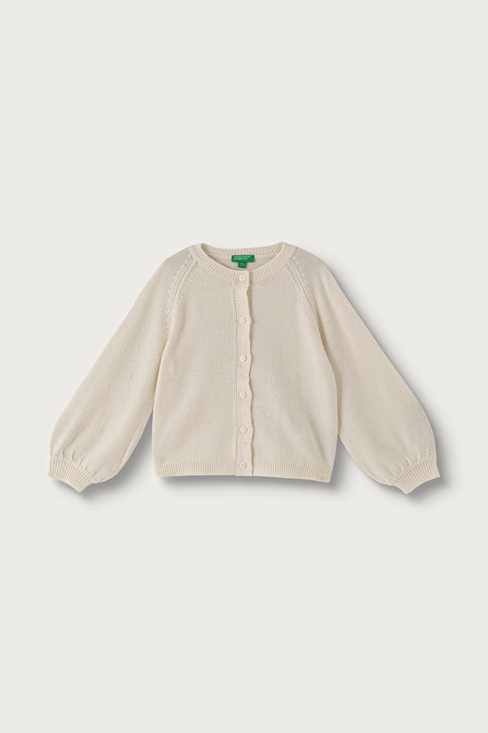United Colors of Benetton Kardigan za djecu s vunom bež 19WPG500U.P.Seasonal