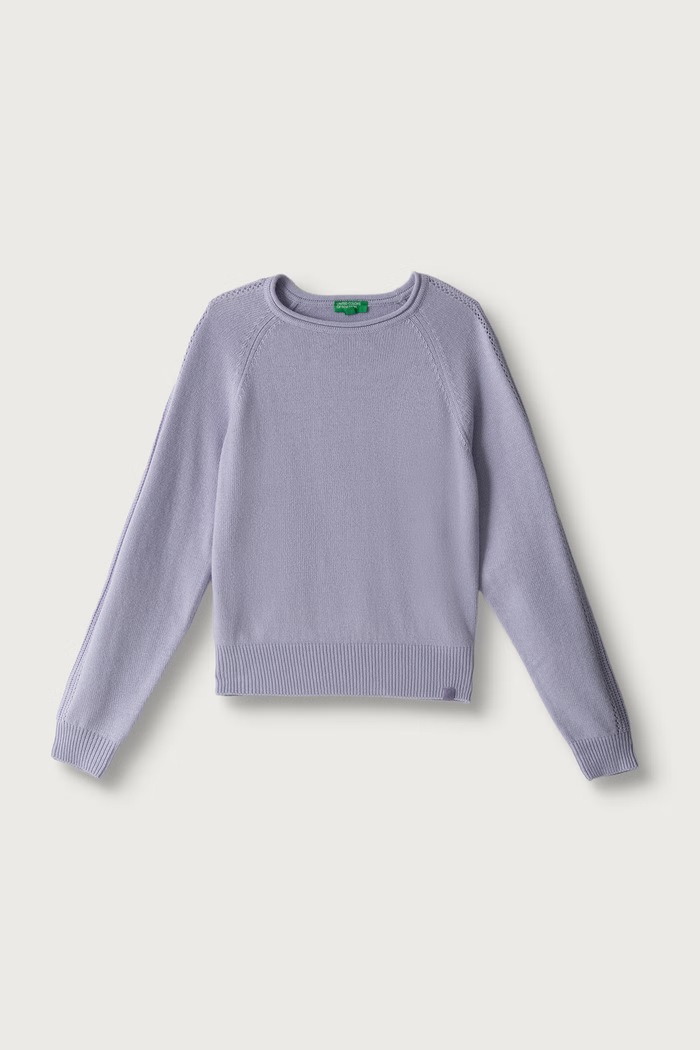 United Colors of Benetton Πουλόβερ παιδικό με μαλλί μωβ 1LU4C10AB.G.Seasonal