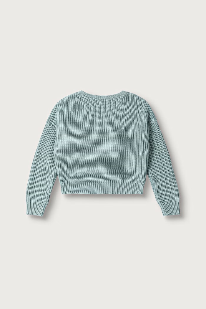 United Colors of Benetton Sweter dziecięcy 1370C108O.G.Reproposal turkusowy AW26