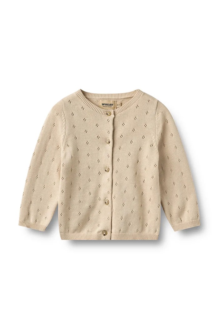 Wheat Cardigan pentru bebeluși din bumbac bej 4518.560.GOTS