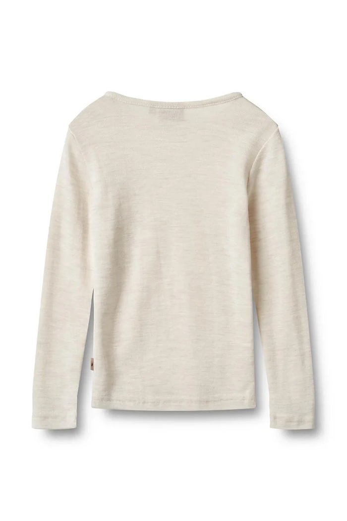 Wheat Majica dugih rukava za djecu od merino vune 2155.775.RWS bež AW26