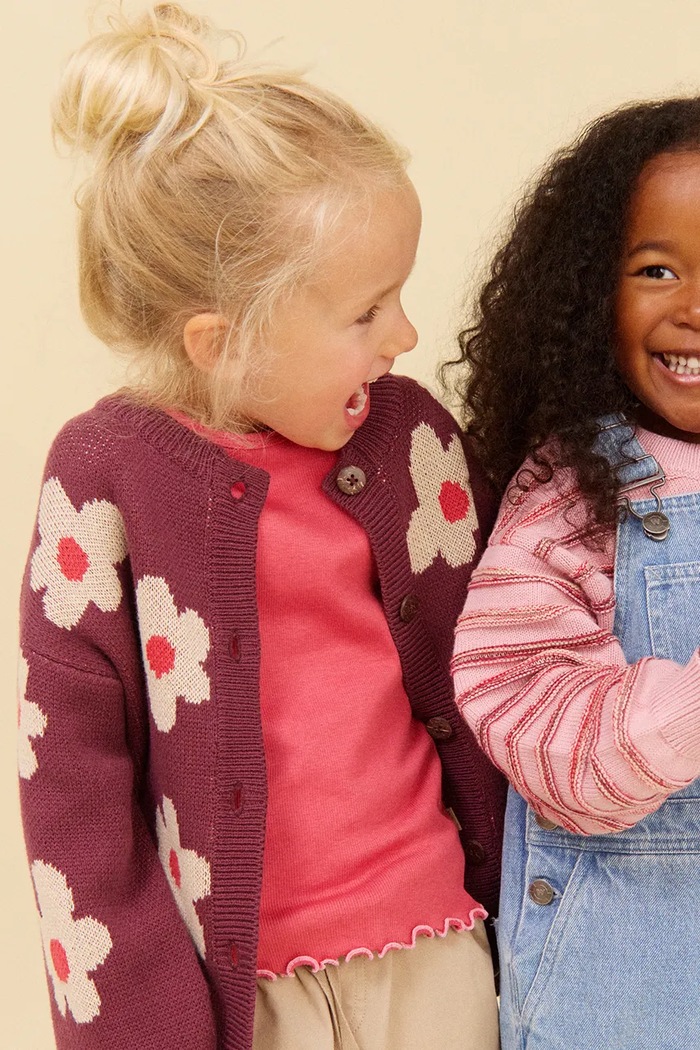 Cardigan pentru copii din bumbac Wheat 0542.560.GOTS violet