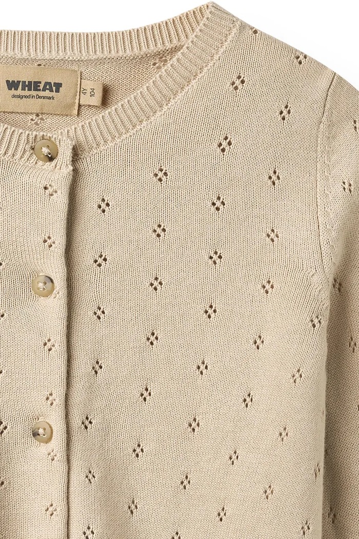 Fete Wheat Cardigan pentru copii din bumbac 0518.560.GOTS bej