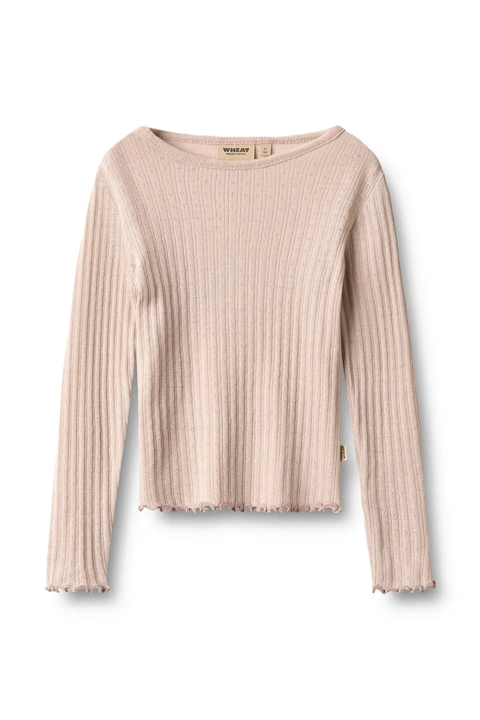 Wheat Majica z dolgimi rokavi otroška z merino volno bež 0182.782.RWS