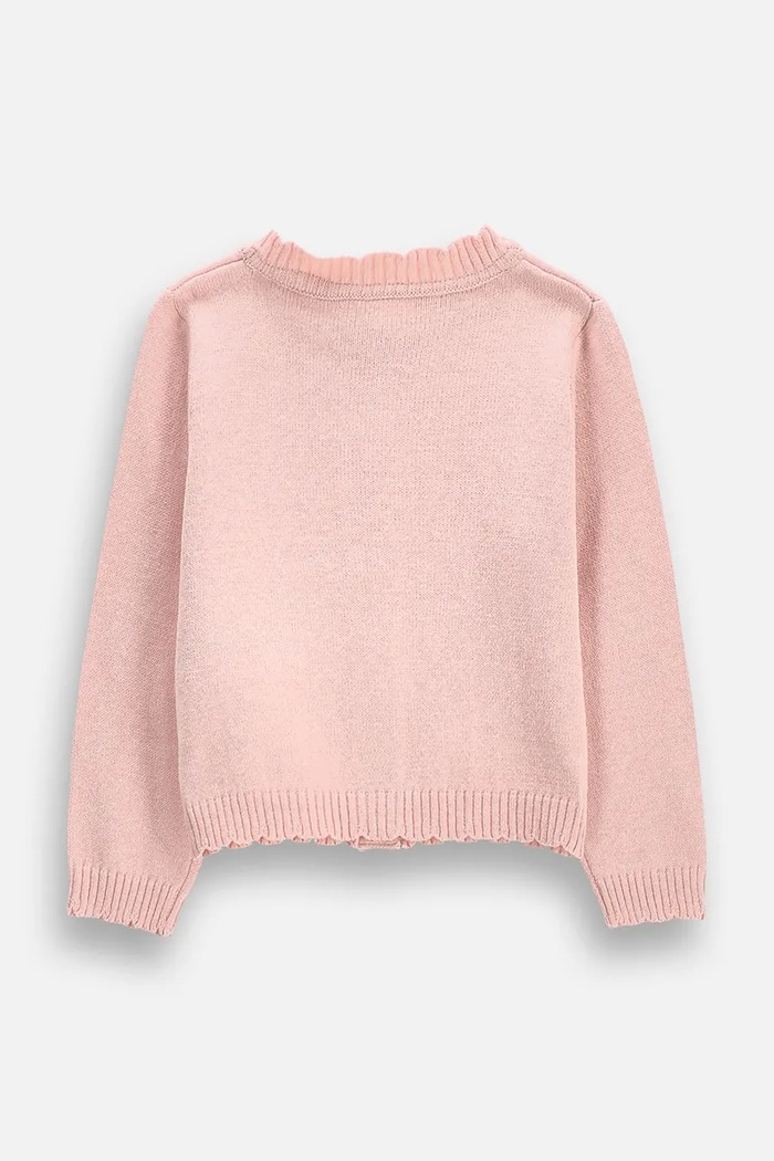 Coccodrillo Kardigan dziecięcy z bawełną ZC6172201MGN różowy AW26