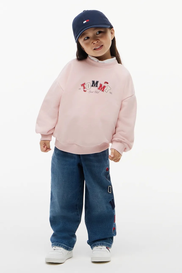 Dziewczynka Tommy Hilfiger bluza dziecięca z bawełną KS0KS00781.98.122.9BY2 różowy