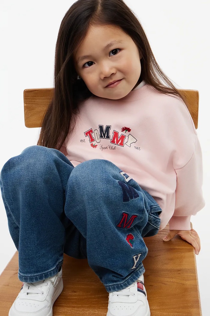 Tommy Hilfiger bluza dziecięca z bawełną różowy KS0KS00781.98.122.9BY2