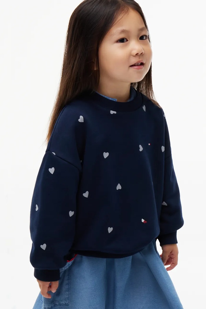 Bluza dziecięca z bawełną Tommy Hilfiger KS0KS00781.98.122.9BY2 granatowy