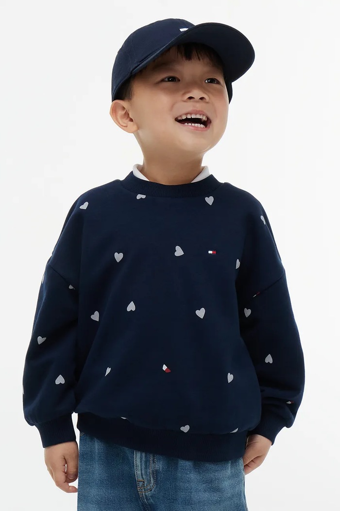 Bluza dziecięca z bawełną Tommy Hilfiger granatowy KS0KS00781.98.122.9BY2