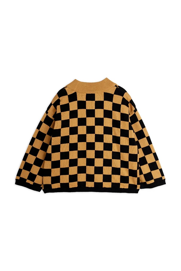 Dziewczynka Mini Rodini sweter dziecięcy bawełniany Chess 26720164 brązowy