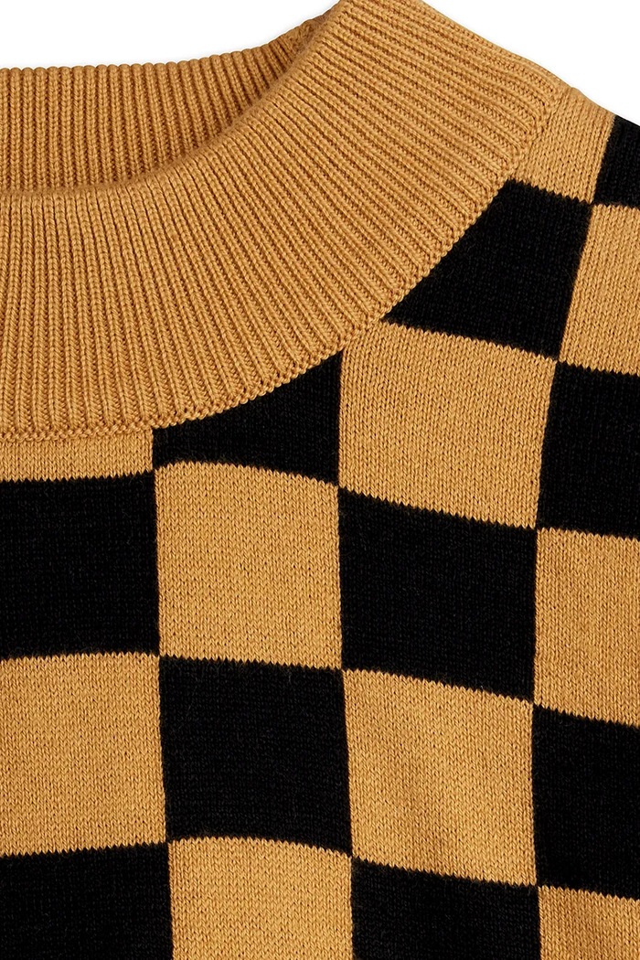 Mini Rodini sweter dziecięcy bawełniany Chess brązowy 26720164