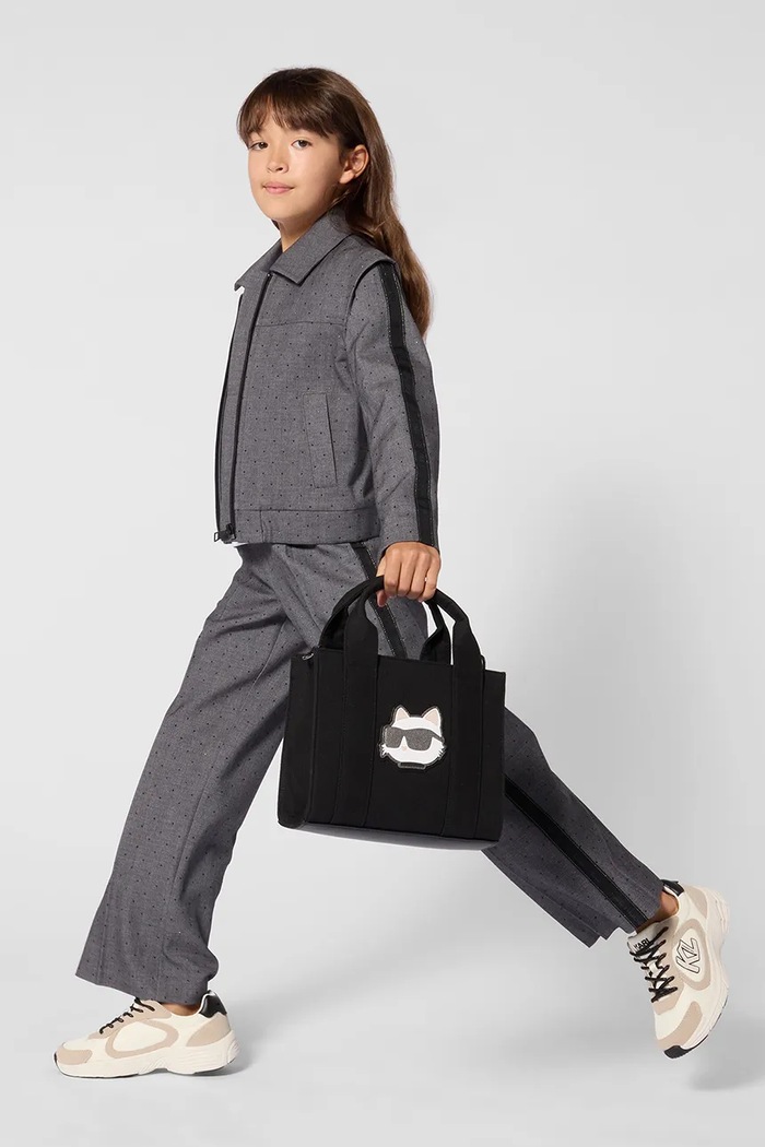 Karl Lagerfeld Kratka jakna za djecu s viskozom crna Z31321.156.162