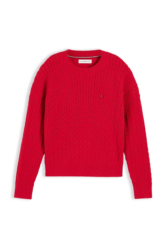 Tommy Hilfiger sweter dziecięcy bawełniany KG0KG08848.128.176.9BY2 czerwony AW26